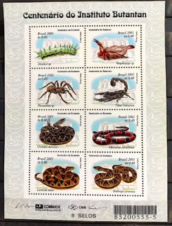 B 118 Bloco Instituto Butantan Cobra Escorpiao Aranha Lagarta 2001