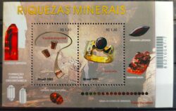 B 123 Bloco Riquezas Minerais Topazio e Granada Pedra Joia 2001