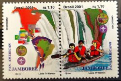C 2361 Selo Jamboree Escotismo Mapa Bandeira 2001 Serie Completa