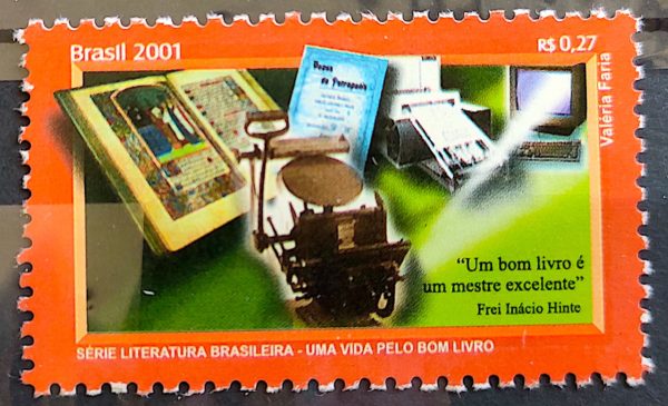 C 2372 Selo Literatura Brasileira Uma Vida pelo Bom Livro 2001