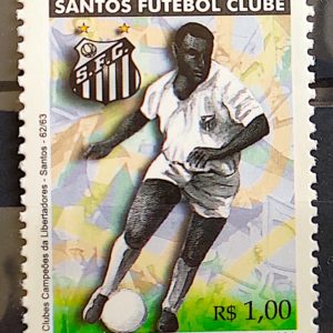 C 2376 Selo Campeoes da Libertadores Futebol Santos Pele 2001