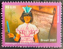 C 2418 Selo Madalena Caramuru Mulher Alfabetizada Indio 2001