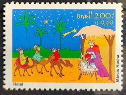 C 2431 Selo Natal Religiao Presepio 2001