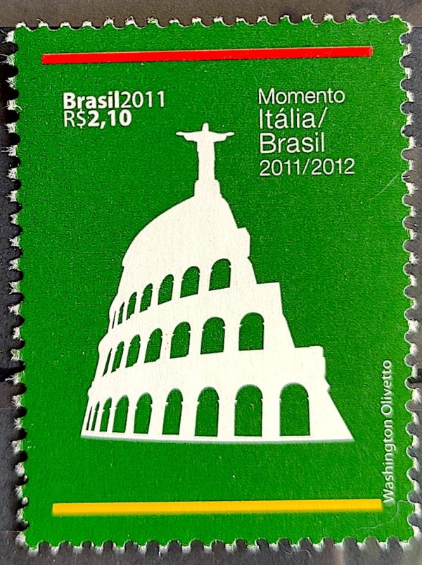 C 3137 Selo Relações Diplomáticas Brasíl Itália 2011