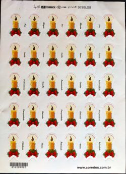 C 3138 Selo Velas de Natal Religiao 2011 Folha CFG