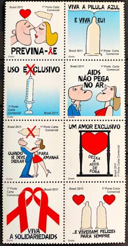 C 3158 Selo Campanha de Prevencao da AIDS Saude 2011 Serie Completa