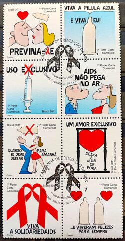 C 3158 Selo Campanha de Prevenção da AIDS Saúde 2011 CBC Brasília