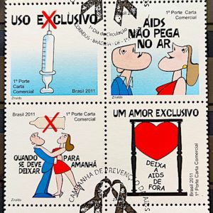 C 3158 Selo Campanha de Prevenção da AIDS Saúde 2011 CBC Brasília