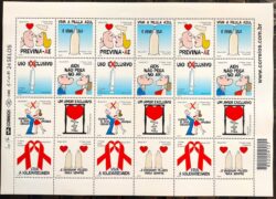 C 3158 Selo Campanha de Prevencao da AIDS Saude 2011 Folha