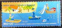 C 3210 Selo Rio + 20 Oceanos e Mares Barco Navio Peixe Polícia 2012