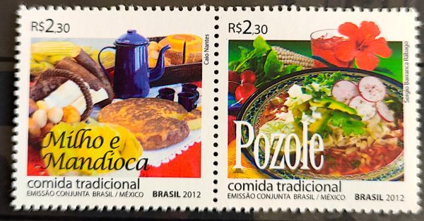 C 3215 Selo Relações Diplomáticas Brasil México Gastronomia 2012