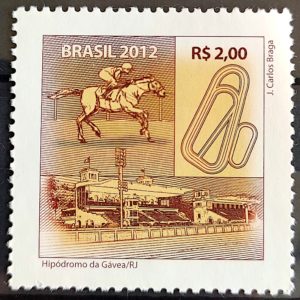 C 3243 Selo Espaços para Atividades Desportivas Hipismo Cavalo 2012