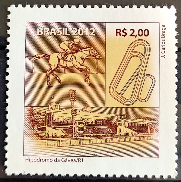 C 3243 Selo Espaços para Atividades Desportivas Hipismo Cavalo 2012