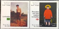 C 3278 Selo Relacoes Diplomaticas Brail Georgia Arte Pintura 2013 Serie Completa