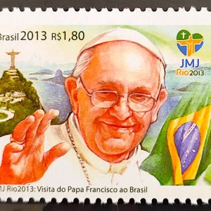 C 3290 Selo Papa Francisco no Brasil Bandeira JMJ Religião 2013