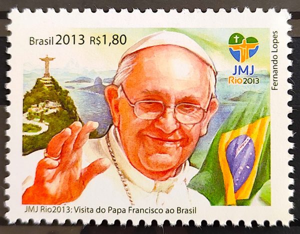 C 3290 Selo Papa Francisco no Brasil Bandeira JMJ 2013
