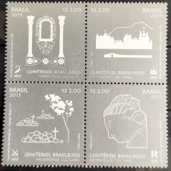 C 3296 Selo Cemiterios do Brasil 2013 Serie Completa