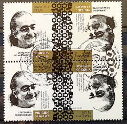 C 3309 Selo Vinicius de Moraes Musica Poeta 2013 Quadra CBC RJ