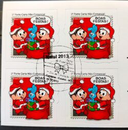 C 3311 Selo Turma da Monica Natal 2013 Quadra CBC MT