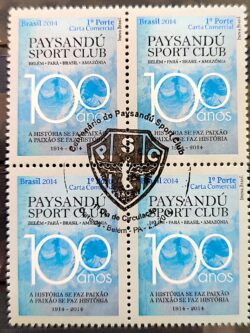 C 3331 Selo Paysandu Futebol Belém Pará 2014 Quadra CBC PA Belém