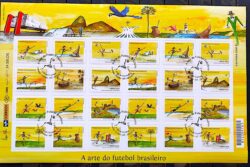 C 3348 Selo Arte do Futebol Copa do Mundo 2014 Folha CBC MT Cuiabá