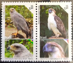 C 3368 Selo Relacoes Diplomaticas Brasil Filipinas Ave Bandeira 2014 Serie Completa