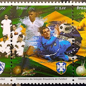 C 3370 Selo Selecao Brasileira de Futebol Bandeira 2014