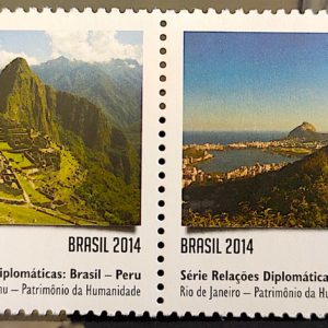 C 3373 Selo Relacoes Diplomaticas Peru Machu Pichu Rio de Janeiro 2014 Serie Completa