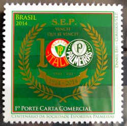 C 3376 Selo Palmeiras Futebol 2014