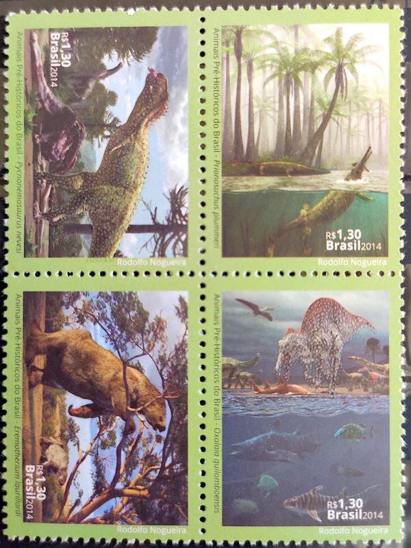 C 3382 Selo Animais Pré-históricos Dinossauros 2014