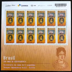C 3742 Serie 200 Anos de Independencia Bicentenario Dona Leopoldina 2017 Folha