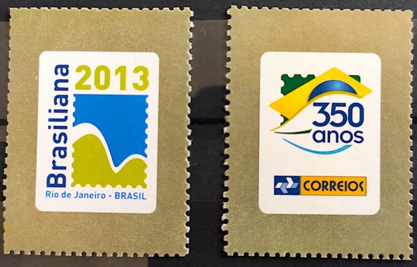 Vinhetas 350 Anos e Pão de Açúcar Exposição Filatélica Mundial Brasiliana 2013