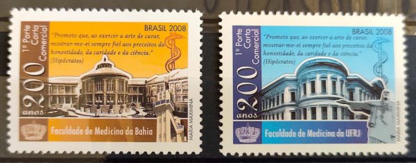 C 2727 Selo 200 Anos Faculdade de Medicina do Rio de Janeiro e da Bahia 2008