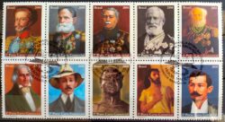 C 2736 Selo Herois Nacionais Dom Pedro Santos Dumont 2008 CBC Brasilia