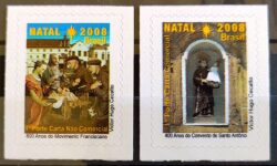 C 2768 Selo de Natal Religiao Franciscano 2008 Serie Completa