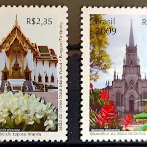 C 2781 Selo Relacoes Diplomaticas Tailandia Igreja Religiao Flora 2009