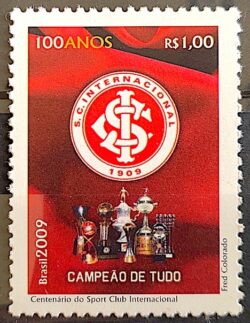 C 2780 Selo 100 Anos Internacional Campeao de Tudo 2009 Futebol