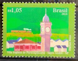 C 3000 Selo Vila Inglesa de Paranapiaçaba Santo Andre Trem Relogio 2010