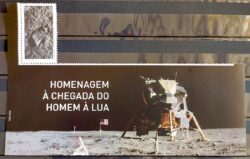 C 3831 Selo Chegada do Homem a Lua 2019 Com Vinheta