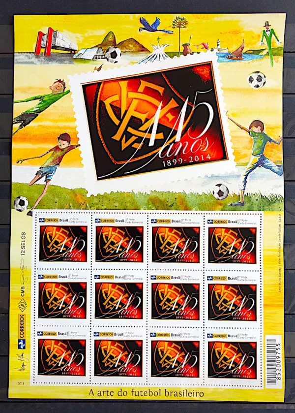 PB 04 Selo Personalizado Básico 115 anos do Esporte Clube Vitória Futebol 2013 Folha