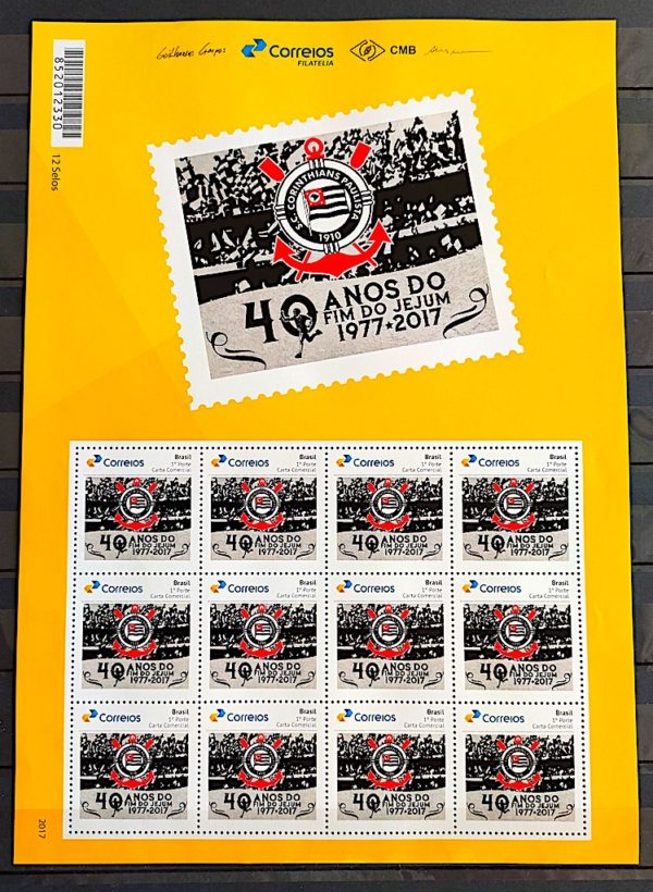 PB 80 Selo Personalizado Corinthians Jejum Futebol Gomado 2018 Folha