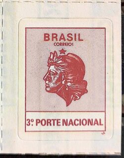 Selo Regular RHM 707 Comprovante de Franqueamento 3 Porte Efigie da Republica 1994