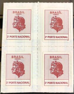 Selo Regular RHM 707 Comprovante de Franqueamento 3 Porte Efígie da República 1994 Quadra