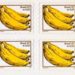Selo Regular Cod RHM 750 B3 Fruta Banana Perce em Onda 1998 Quadra