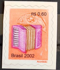 Selo Regular RHM 818 Instrumento Musical Perce em Ondas Acordeao Gaita 2002
