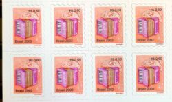 Selo Regular RHM 818 Instrumento Musical Percê em Onda Acordeão 2002 Octilha