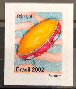 Selo Regular RHM 824 Instrumento Musical Perce em Onda Pandeiro 2002