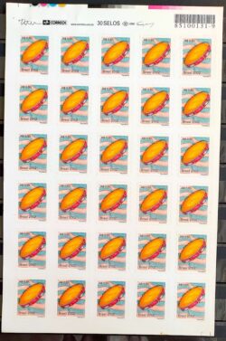 Selo Regular RHM 824 Instrumento Musical Perce em Onda Pandeiro 2002 Folha