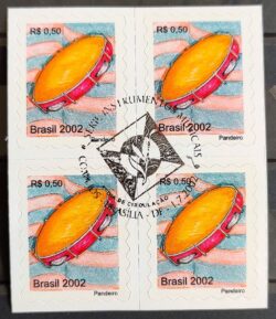 Selo Regular RHM 824 Instrumento Musical Perce em Onda Pandeiro 200 Quadra CBC Brasília