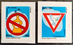 Selo Regular RHM 825 e 826 Respeito e Cidadania no Trânsito Paz Álcool 2003